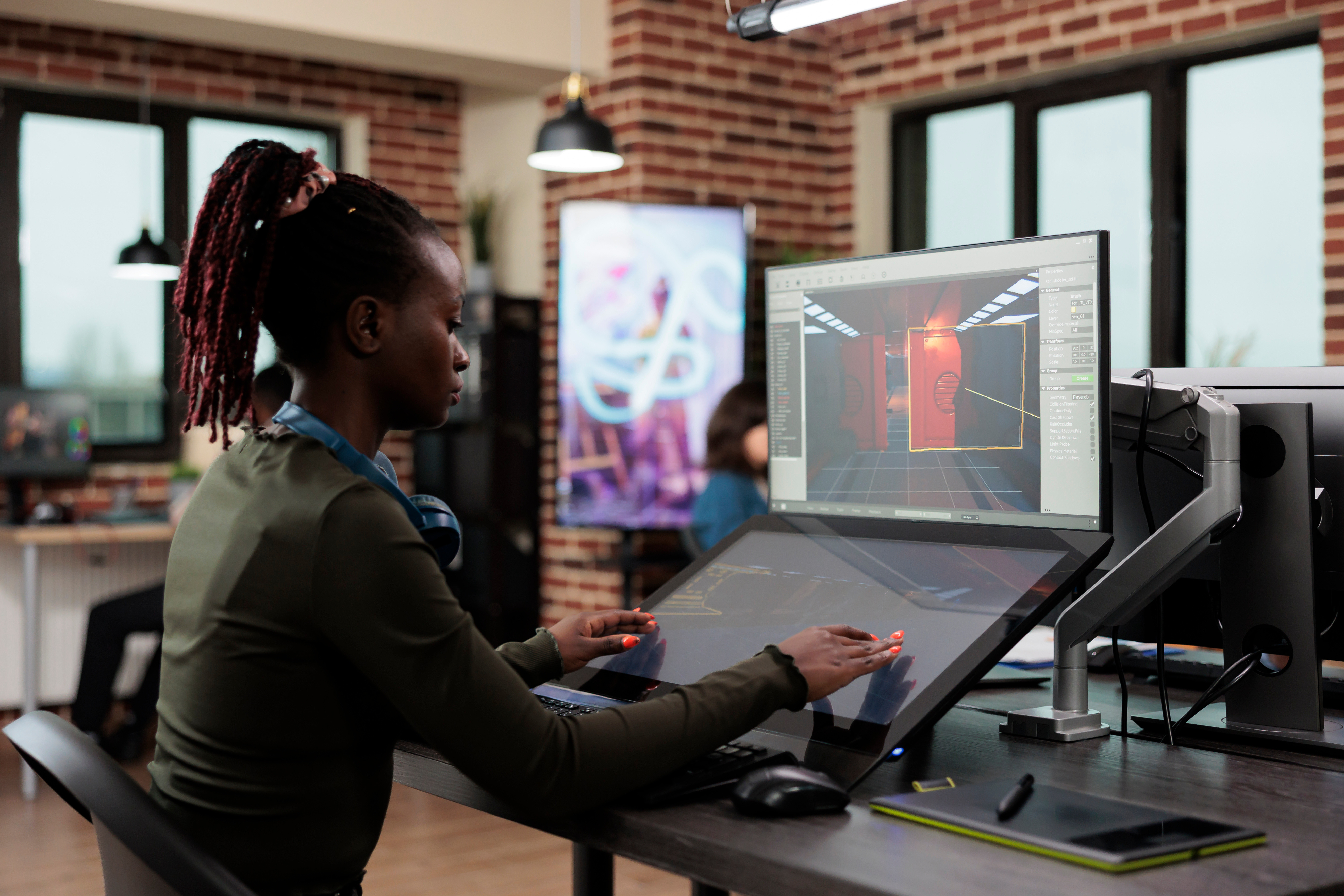 Worker in a professional creative studio